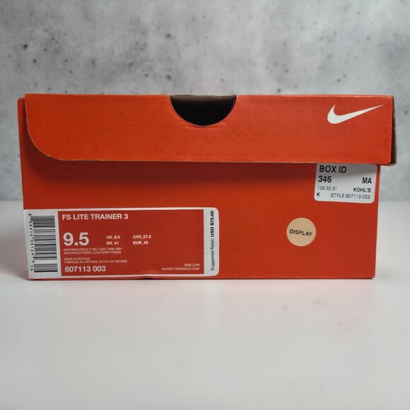 Nike FS Lite Trainer 3 Mens Training Shoes Size 9.5 Gray/Volt Mesh Lightweight - Picture 3 of 9